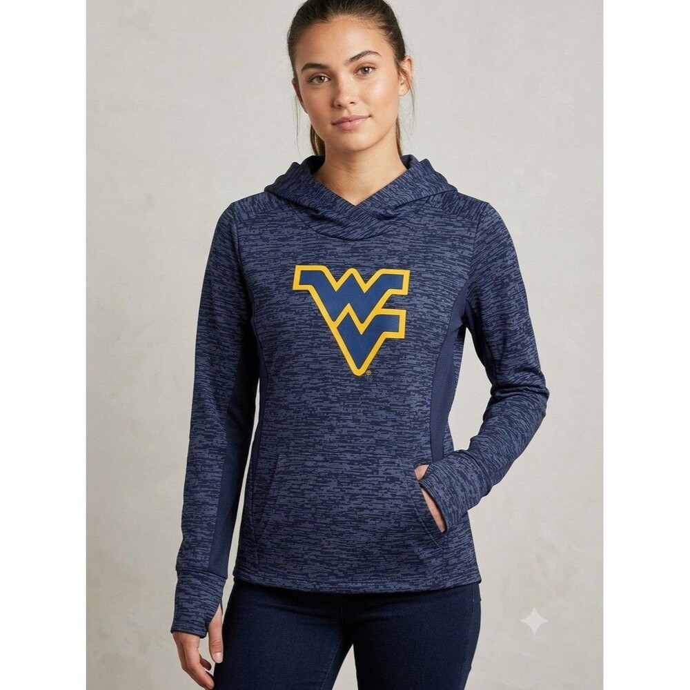 Fanatics Womens West Virginia Mountaineers Hoodie Sweatshirt Thumbholes Medium M